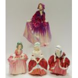A Royal Doulton figure, Sweet Anne HN1496; others Bo peep HN1811; Goody Two Shoes HN2037; Peggy