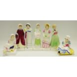 Royal Doulton figures - the Kate Greenaway Collection, Nell HN3014, Ellen HN3020, Tess HN2865, Amy