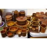 A Hornsea pottery Heirloom pattern table service including storage jars, dinner and side plates