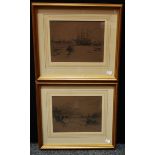 A pair of etchings, Coastal Scenes, Thomas Bush Hardy