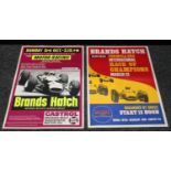 Automobilia - an original 1960s Brands Hatch motor racing poster, 50cm x 76cm; another similar (2)