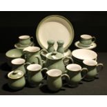 A Denby green glazed part tea set and dinner set for four