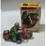 Tinplate - a Rajesh tinplate motorcyclist, original box