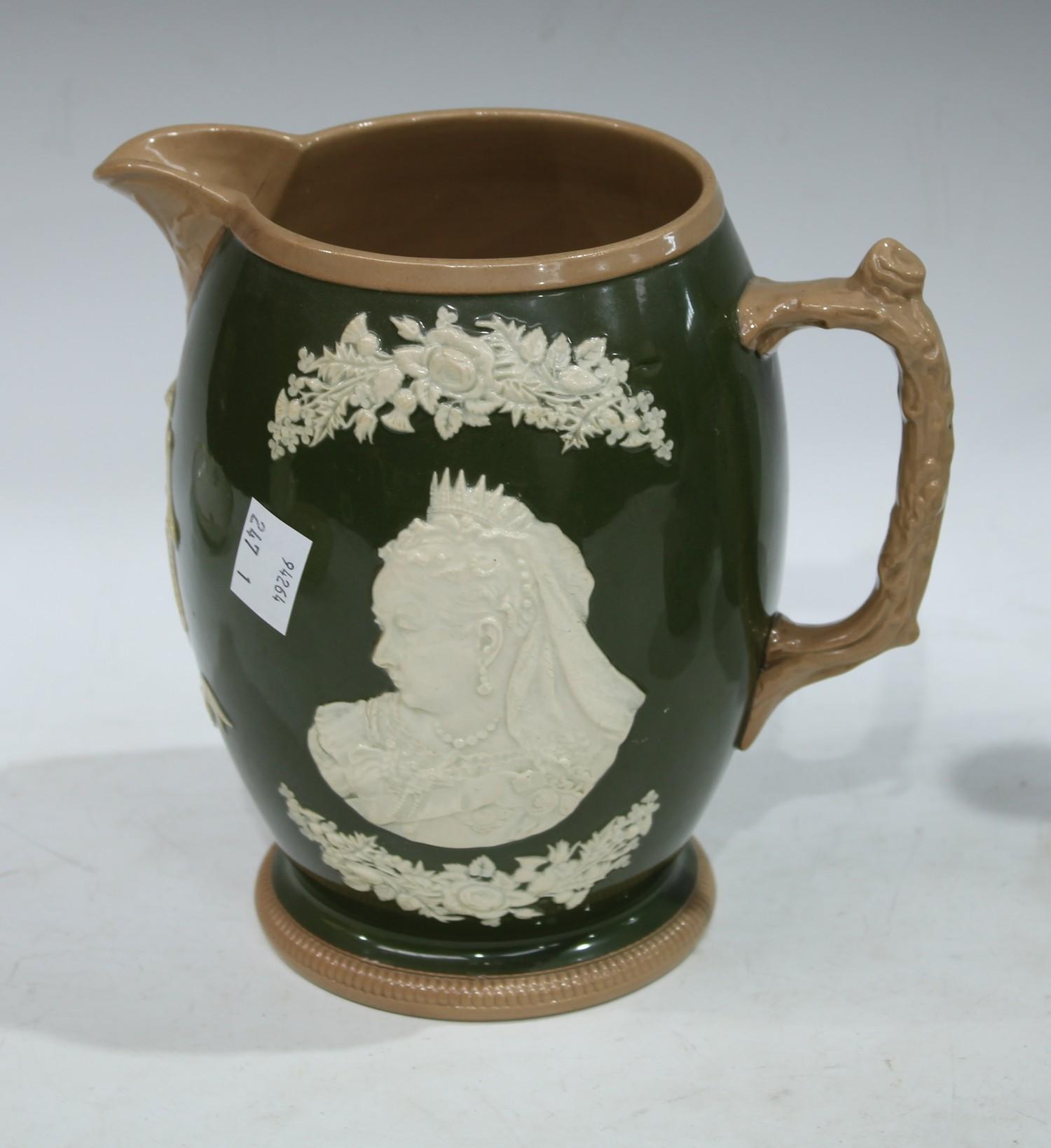 A Copeland Spode jug, Victoria Queen and Empress 1837 Diamond Jubilee 1897, impressed and printed
