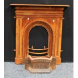 A cast iron fireplace