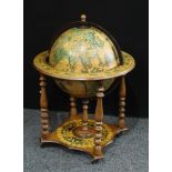 A novelty globe cocktail cabinet, the interior with the constellations, approx. 95cm high