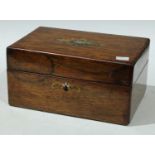 A Victorian rosewood and inlaid workbox
