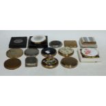 Powder Compacts - a Coty 1950s chrome compact, boxed; others including various Stratton; Rennie