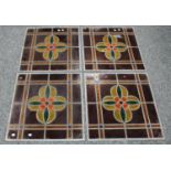 Four rectangular leaded glass panels