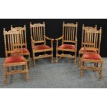 A set of six 20th century oak dining chairs.(6)