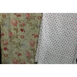 Textiles - a pair of Laura Ashley floral curtains, MCMXC; a floral stitched quilt