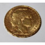 A 20f French gold coin 1904 (6.5g)