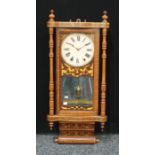 A 19th century American inlaid wall clock