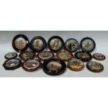 Pratt Ware pot lid, War, 10cm diameter; others, The Late Prince Consort, Dr Johnson, Shakespeare's