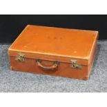 Vintage Luggage and Accessories- an early 20th century leather suitcase, by Finnigans, Bond