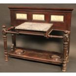 A large Victorian Country House hall stand, by Maple & Co, stamped, rectangular back with three