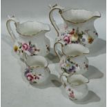 A set of five Royal Crown Derby Posie pattern graduated jugs, first quality