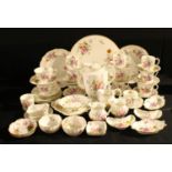 A Royal Crown Derby Posies pattern coffee pot, six coffee cups and saucers, circular cake platter,