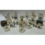 Isle of Man, Manx Interest - crested ware miniatures including an Arcadian China bust of Queen
