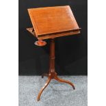 A mahogany music stand, turned column, tripod base, approx. 80cm, adjustable, late 19th century