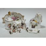 A Royal Crown Derby Posie pattern The Spaniel paperweight; Royal Crown Derby Happy Birthday teddy