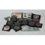 Coins - some silver thre'penny bits; copper and cupro nickel circulated coins; one bag of