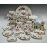 Royal Crown Derby Posies pattern, comprising six tea cups and saucers, three piece cruet set,