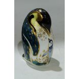 A Royal Crown Derby Penguin and Chick paperweight, gold stopper, unboxed