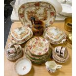 A late 19th century Staffordshire Ceneverse pattern dinner service, including tureens, c.1890' a