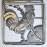 A Georg Jensen silver brooch designed by Arno Malinowski, model no.276, square section, pierced