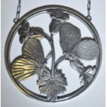 A Georg Jensen silver pendant designed by Arno Malinowski, model no.105, circular, pierced and