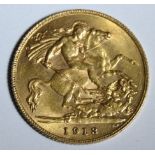 A George V half sovereign, 1913