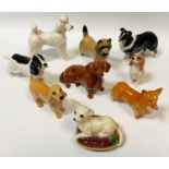 Beswick Dog Models - Chihuahua on a cushion; Daschund; Corgi; Border Collie; Poodle; others. (9)