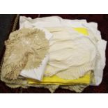 Linen & lace including lace table cloths, table mats; embroided table cloths & serviettes etc