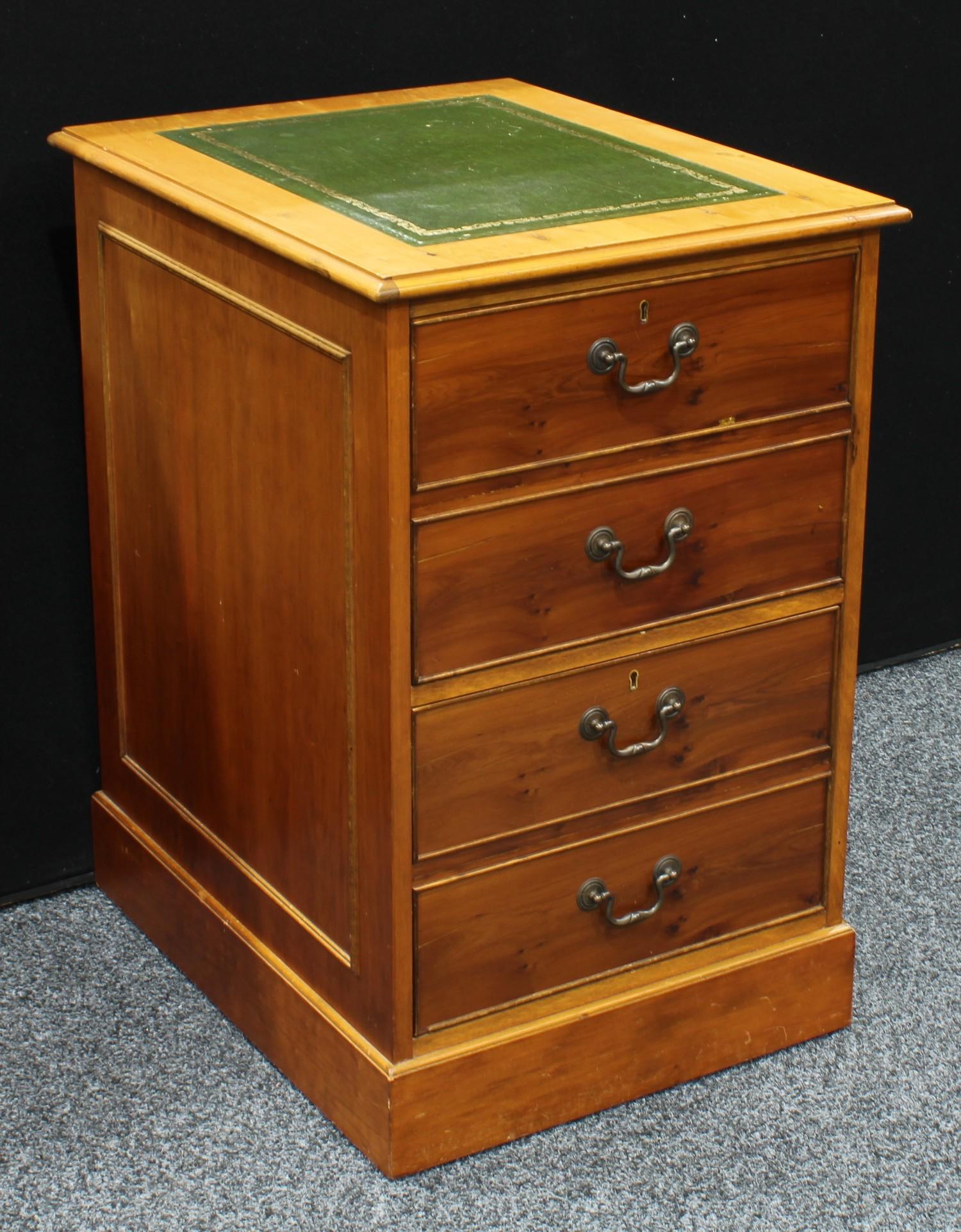 A yew wood filing cabinet, 79cm high. 51cm wide, 64cm deep. - Bild 2 aus 2