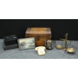 Boxes & Objects - a set of W & T Avery brass class B 8.0oz balance scales, dished circular pans,