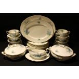 A Royal Albert Forget Me Not part dinner service including vegetable dishes, sauce boat, soup