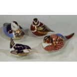 Royal Crown Derby pheasant paperweight, no stopper (second quality), unboxed; Royal Crown Derby duck