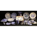 Ceramics - Tableware - 19th century and later blue and white inc Spodes Tower tureen & Cover, plates