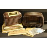 A selection of assorted sheet music; a Bakelite radio, Strad581; a Bush Dac10 radio; qty