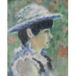 B**Carter (20th century) Impressionist Portrait, of a Young Lady wearing a Bonnet signed, oil on
