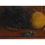 English School Still Life, Grapes and Fruit oil on board, 26cm x 33.5cm