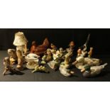 Ceramics - a Russian Lomonosov porcelain model bird; others Country Artists, Owls, Ducks, Robins,