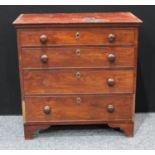 A Victorian mahogany chest of drawers, moulded rectangular top above four long graduated