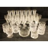 Glassware - cut crystal glasses sherry, port, whisky, tumblers