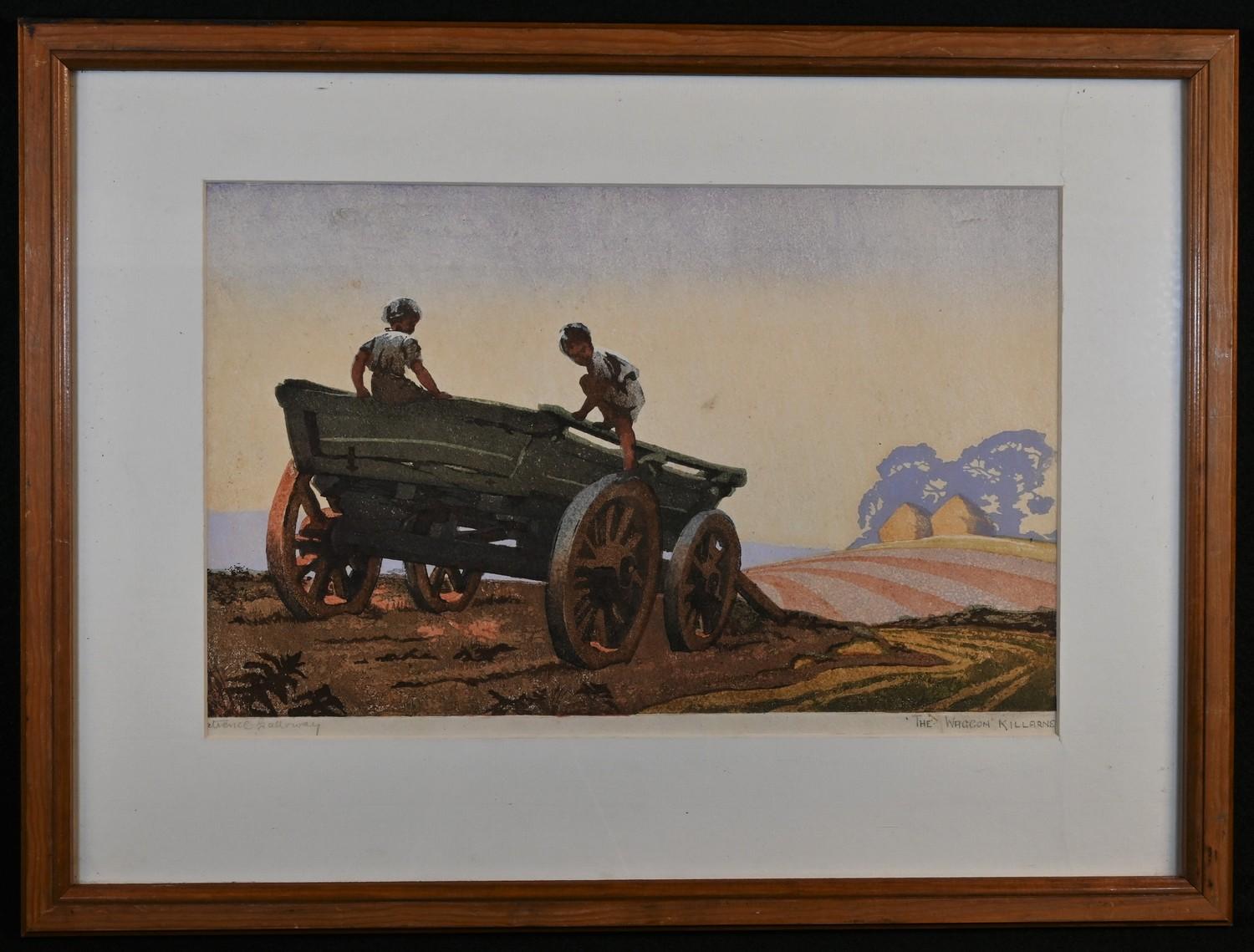 Patience Galloway, by and after, , Killarney, The Waggon, a colour print, signed in pencil, 23cm x