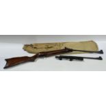 A Webley Mark II air rifle, a .177 interchangeable barrel and a .22 interchangeable barrel,