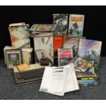Computer Gaming - an Atari 800XL, disc drive, tape deck, cables, covers, joystick, assorted games