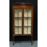 An Edwardian mahogany and marquetry display cabinet, c.1905