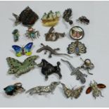 Costume Jewellery - animal brooches, Miracle seahorse; poodle, lizards, bees and insects,